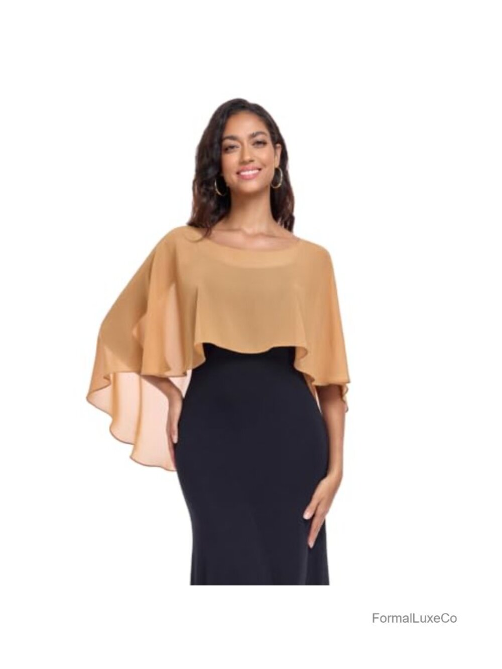 Sheer Chiffon Shawl Wrap for Evening Dresses